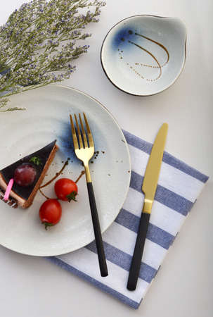 Golden brushed stainless steel cutlery