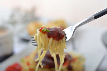 Silver fork and Italyの写真素材