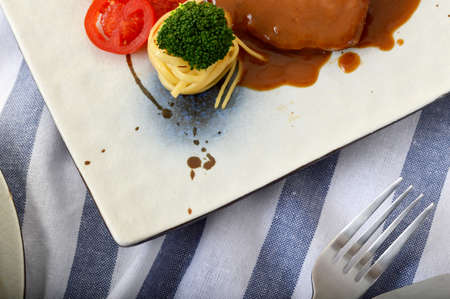 Japanese-style dinner plate detailsの写真素材