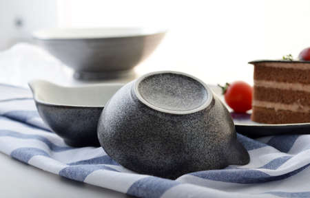 Japanese-style hand-painted ceramic bowlの写真素材