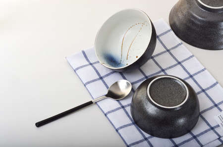 Simple and elegant hand-painted ceramic bowlの写真素材