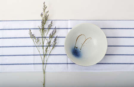 Simple and elegant hand-painted ceramic bowlの写真素材