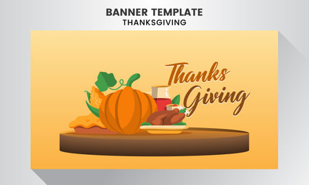 Thanksgiving celebration  background templateのイラスト素材