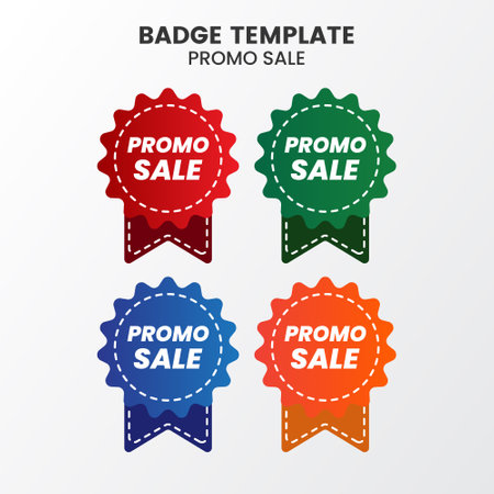 Flat sale badge template collectionのイラスト素材