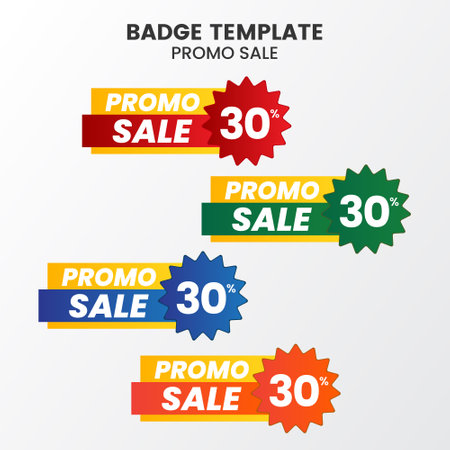 Flat sale badge template collectionのイラスト素材