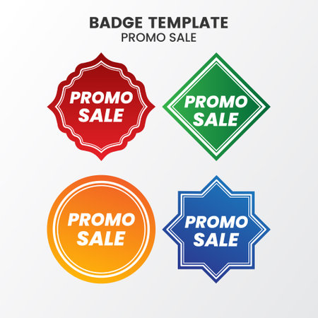 Flat sale badge template collectionのイラスト素材