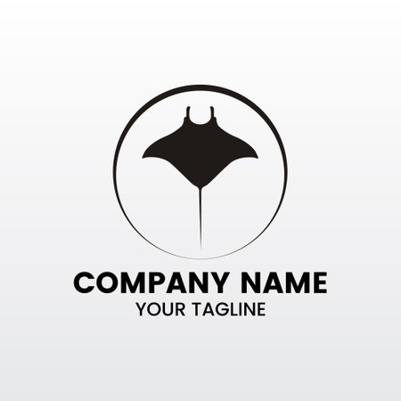 inspiring minimalist silhouette stingray logo templateのイラスト素材