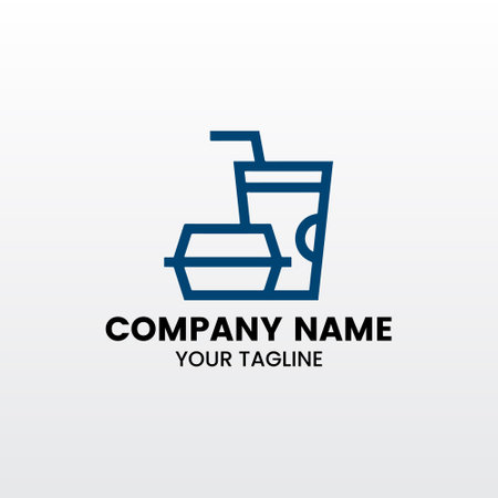 Minimalist inspiring food drink logo templateのイラスト素材