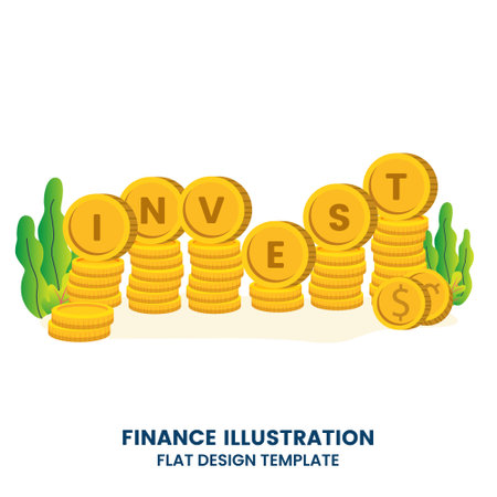 Retirement stack money coin plan, financial growth, strategy of profit or benefit making in businessのイラスト素材