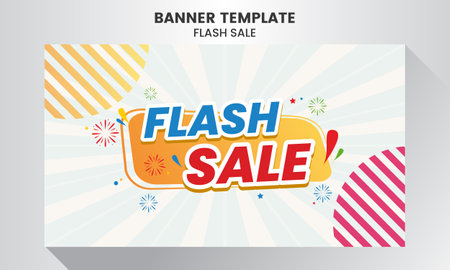Flash Sale Shopping Poster or banner with 3D text.Flash Sales banner template design. Special Offer Flash Sale campaign or promotion.のイラスト素材