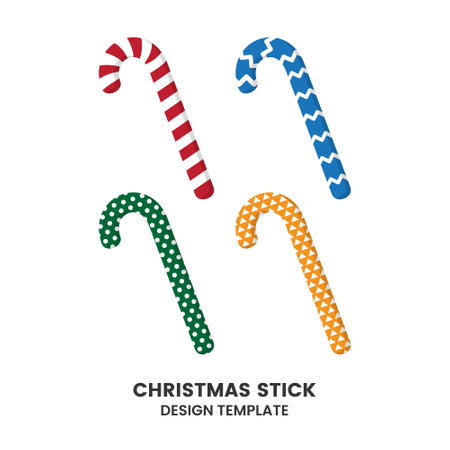 Christmas candy canes set. Christmas stickのイラスト素材