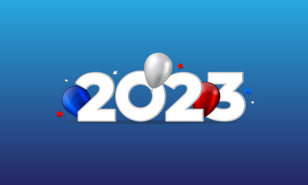 Happy new year 2023. Festive celebration. Trendy and modern for banner and media post templateのイラスト素材