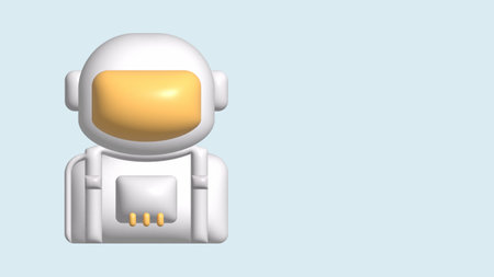 Astronaut render, astronaut completed mission successfully, 3d illustrationの写真素材