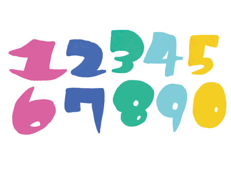 Gaming color hand drawn number letters illustration setのイラスト素材