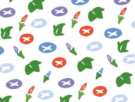 Pop and cute morning glory backgrounds and wallpapersのイラスト素材