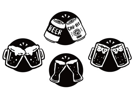 Cheers icon simple illustration setのイラスト素材