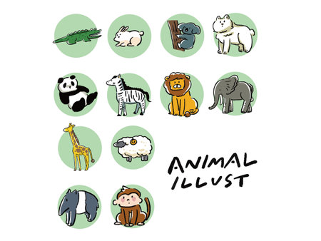 Loose hand-drawn animal icon set