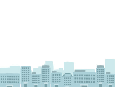 Hand drawn style background illustration of building cityのイラスト素材