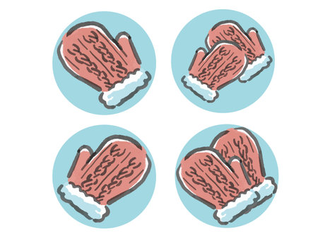 Gloves Mitten Hand Drawn Icon Illustration Setのイラスト素材