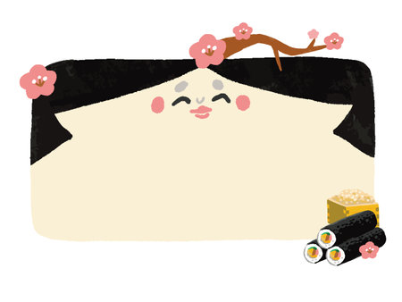 Square frame illustration of Setsubun Fukuのイラスト素材