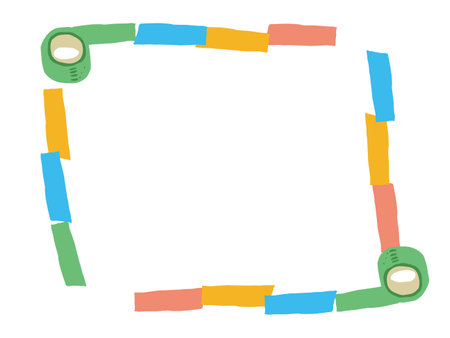 Colorful frame illustration of tape.のイラスト素材