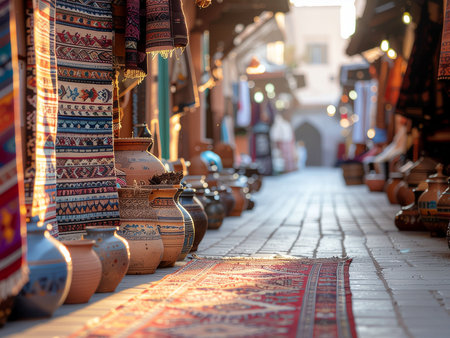 Ceramic vases on the street in Marrakesh, Moroccoの素材