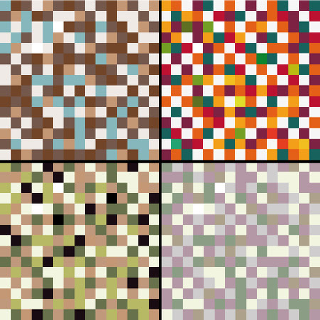 mozaik Four abstract square mosaic textureのイラスト素材
