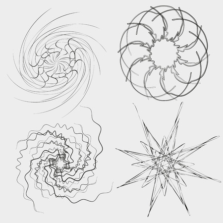 Drawing a set of images of graphic effects Set of images of graphic effects for decoration and designのイラスト素材