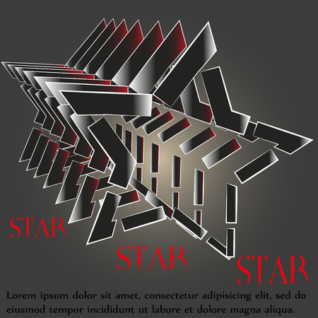 Illustration of star logo luck Drawing five-pointed star logo luck for the company a lot of parallel objects on a black background can be used for decoration and designのイラスト素材