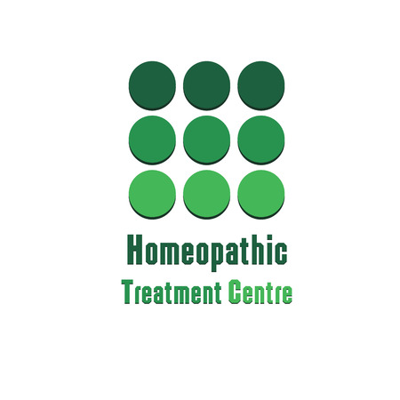 Illustration therapeutic homeopathic center Logo therapeutic homeopathic center green logo on a white background isolated for decoration and designのイラスト素材