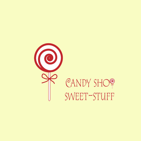 candy shop sweet stuff candy shop in the form of a large twisted into a spiral candy on a white backgroundのイラスト素材