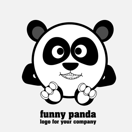 Funny panda Round as a ball panda as a for business and designのイラスト素材