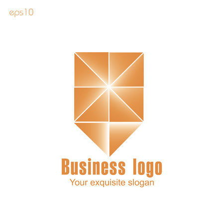 Orange business logo on white background for design Original logo from triangles of orange color for design ornament gradient beautyのイラスト素材