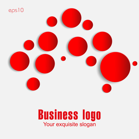 Paper red round in white Red paper circles round with a shadow on a white background for business ideas infographics logo design print sitesのイラスト素材