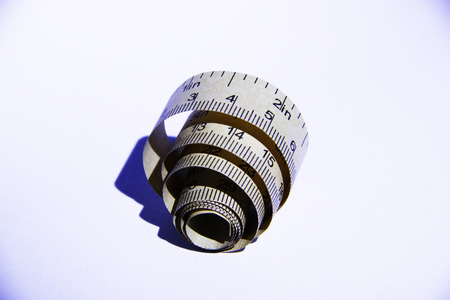 Measuring ruler on white background
