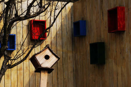 close up of bird houseの写真素材