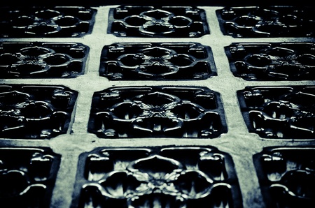 green tiles, wall block, の写真素材