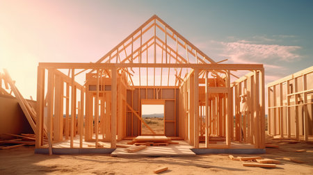 House Construction Framing Gradatingの素材
