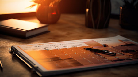 Photo wood table in blur background of modern restaurantの素材