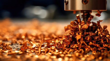 Iron metal shavings after CNC drilling lathe machineの素材