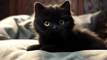 cat black Generative AIの素材