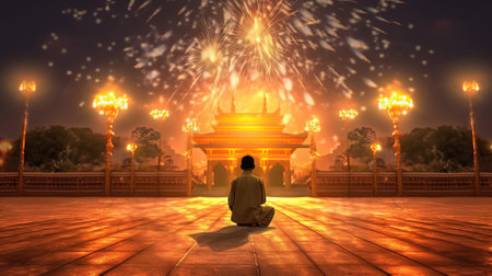 illustration of amazing architecture design of muslim mosque ramadan concept AIの素材