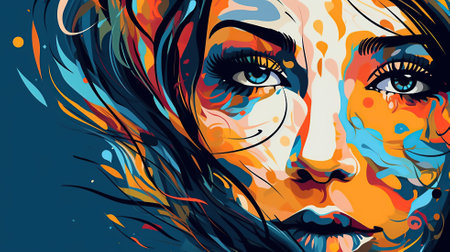 abstract hand drawn beauty, A professional photography should use a high-quality Generative AIの素材