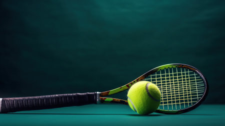 Tennis ball and racket Generative AIの素材