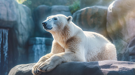 Polar bear (Ursus maritimus) in the zooの素材