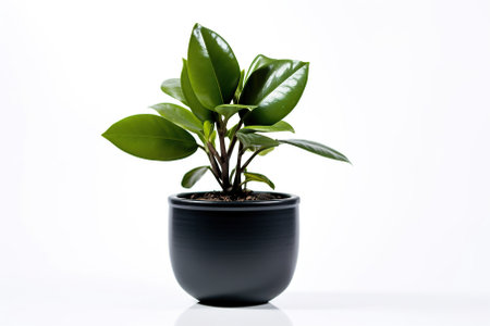 Black potted plant with a white background Generative AIの素材