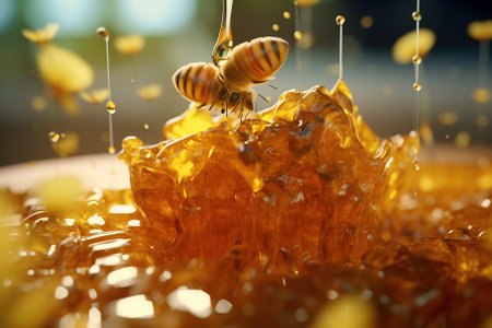 Fresh honey melts. ultra realistic, ultra detailed Generative AIの素材