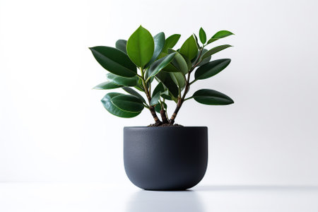 Black potted plant with a white background Generative AIの素材