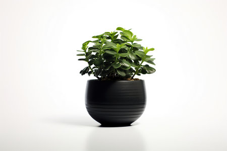 Black potted plant with a white background Generative AIの素材