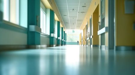 Blurred interior of hospitalの素材